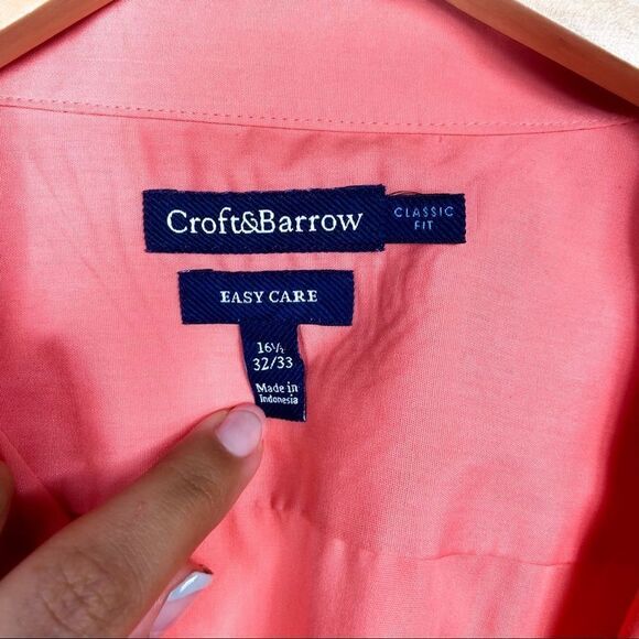 -Croft & Barrow Classic Fit Button Down Shirt 16.5 - Picture 3 of 5